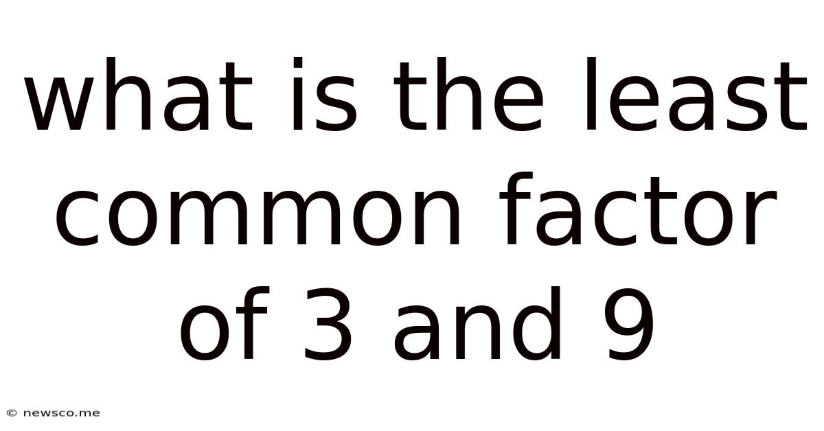 What Is The Least Common Factor Of 3 And 9