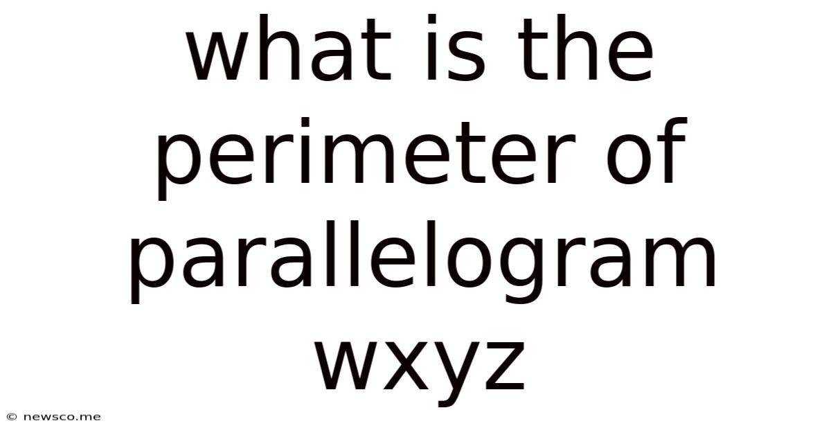 What Is The Perimeter Of Parallelogram Wxyz