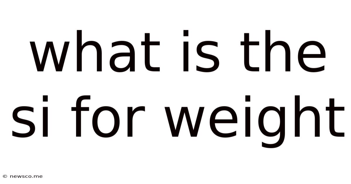 What Is The Si For Weight