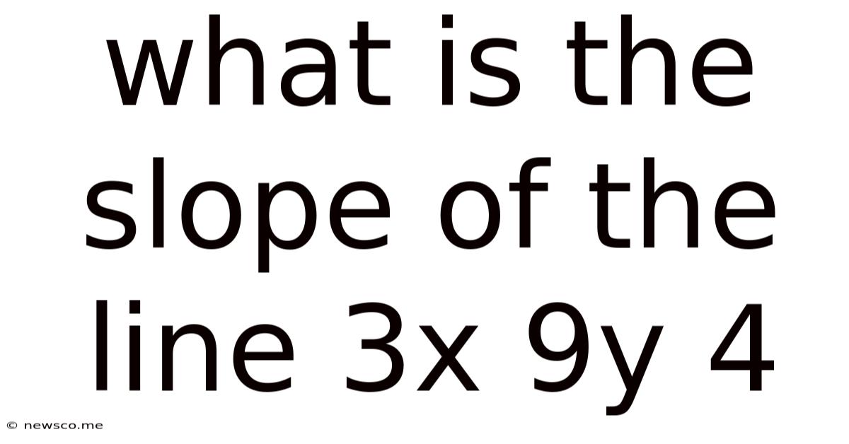 What Is The Slope Of The Line 3x 9y 4