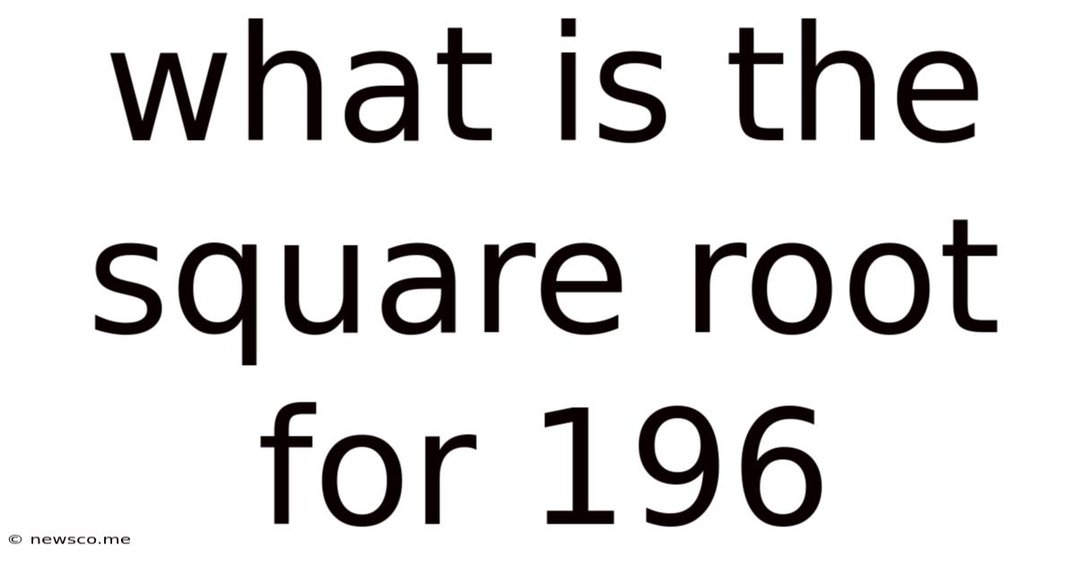 What Is The Square Root For 196