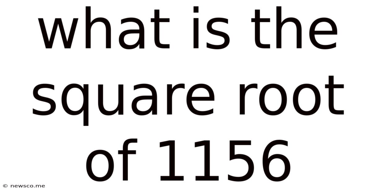 What Is The Square Root Of 1156