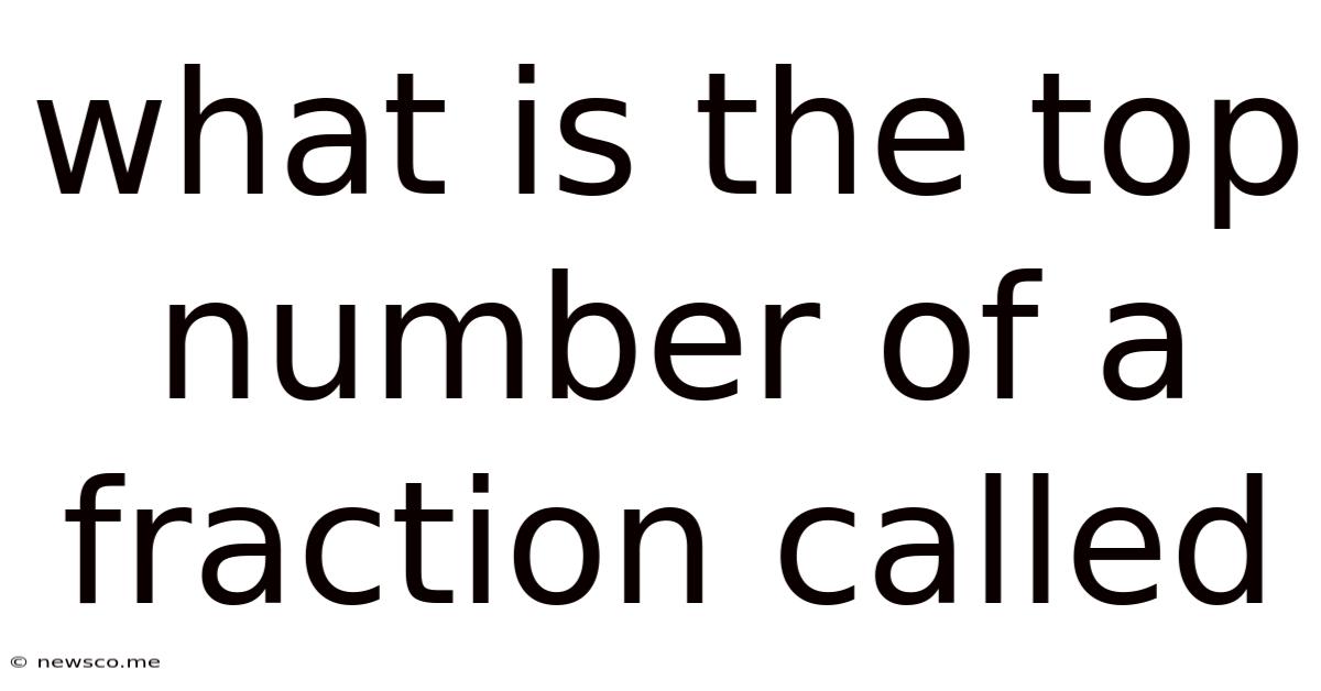 What Is The Top Number Of A Fraction Called