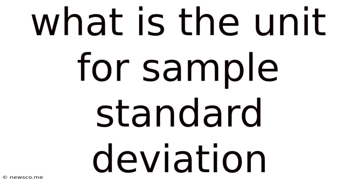 What Is The Unit For Sample Standard Deviation