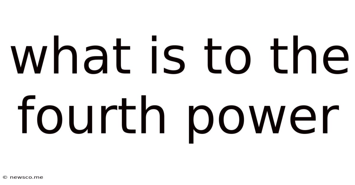 What Is To The Fourth Power