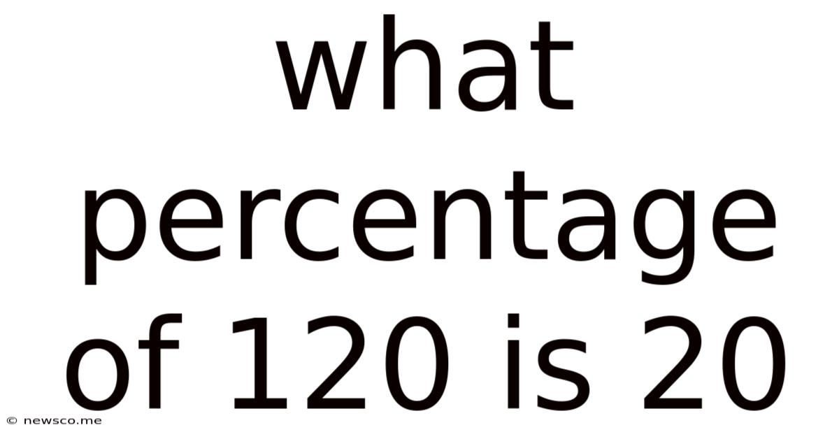 What Percentage Of 120 Is 20
