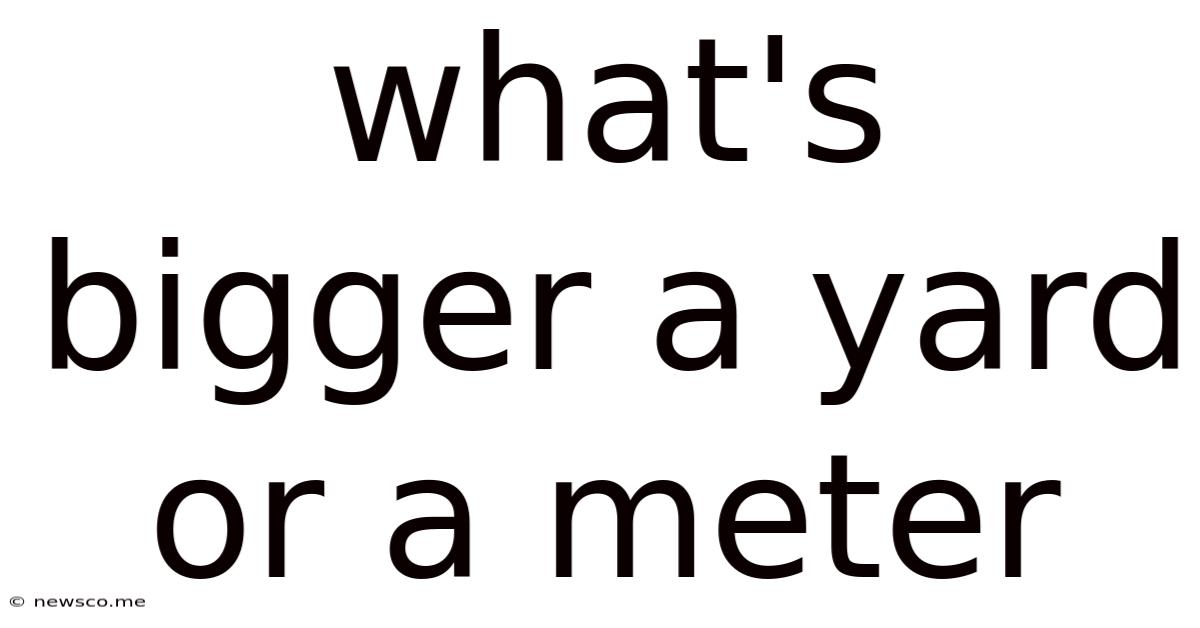 What's Bigger A Yard Or A Meter