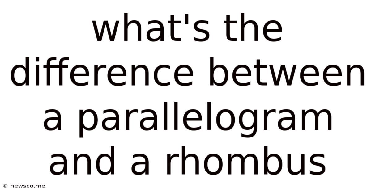 What's The Difference Between A Parallelogram And A Rhombus