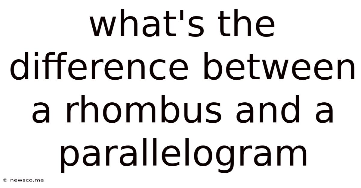 What's The Difference Between A Rhombus And A Parallelogram