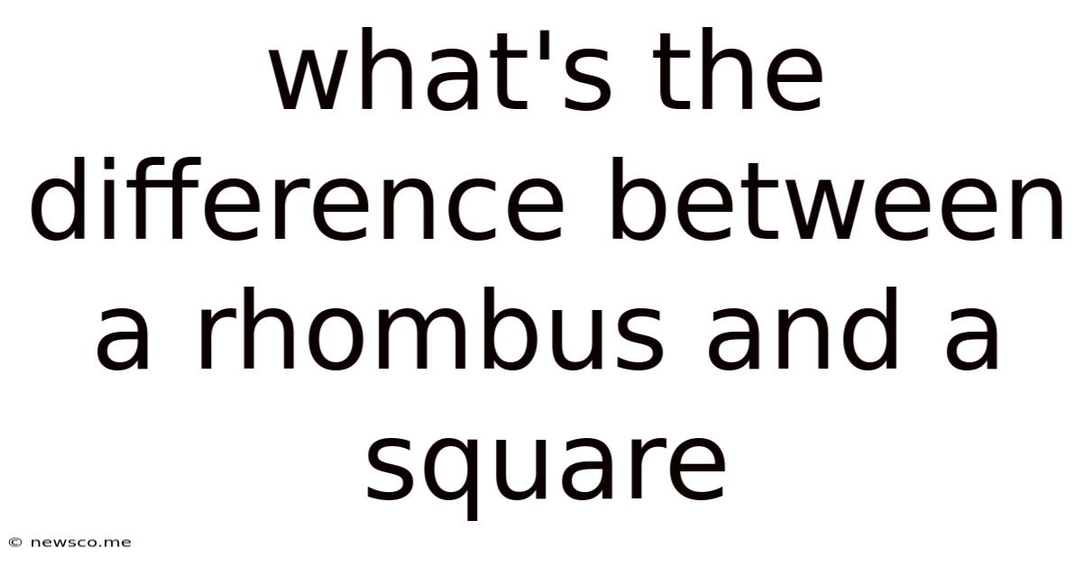 What's The Difference Between A Rhombus And A Square