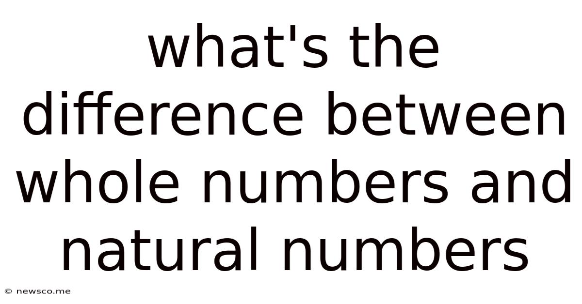 What's The Difference Between Whole Numbers And Natural Numbers