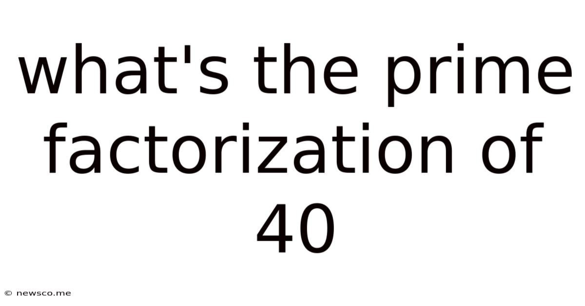 What's The Prime Factorization Of 40