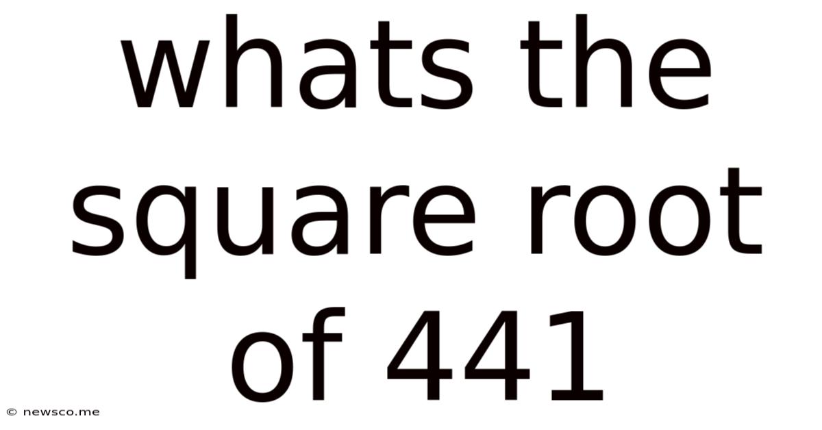 Whats The Square Root Of 441