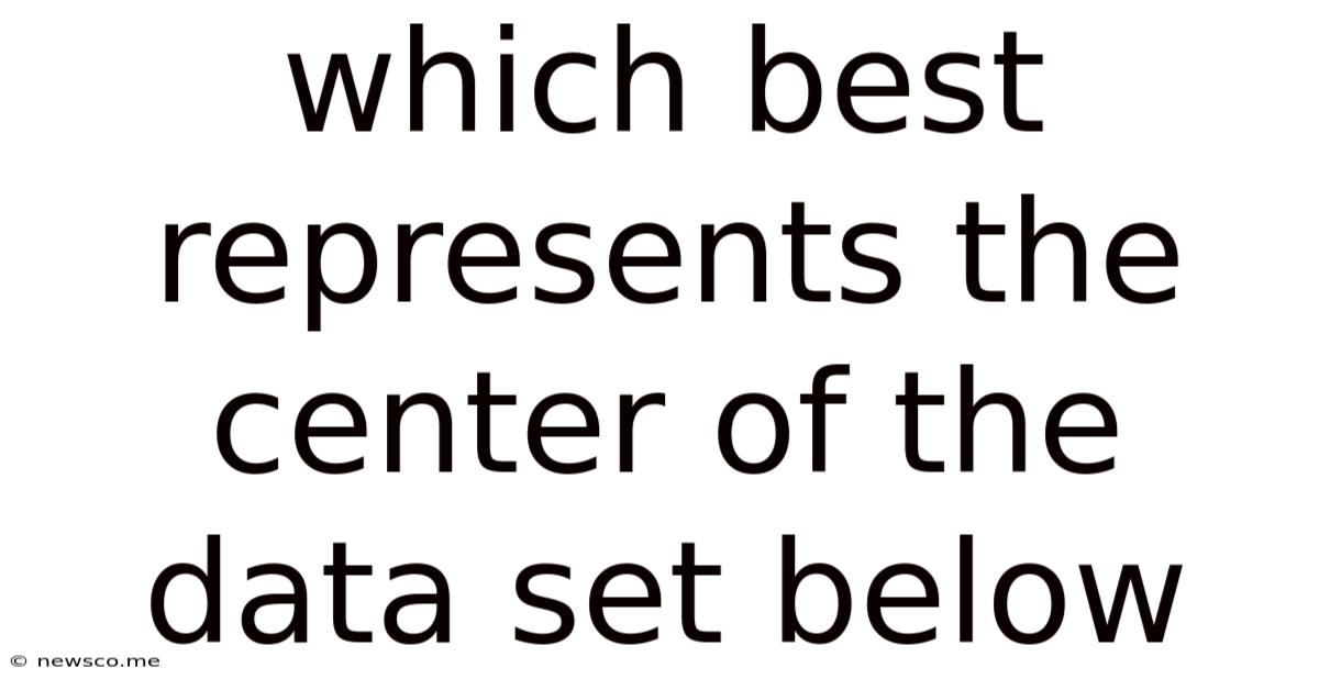 Which Best Represents The Center Of The Data Set Below