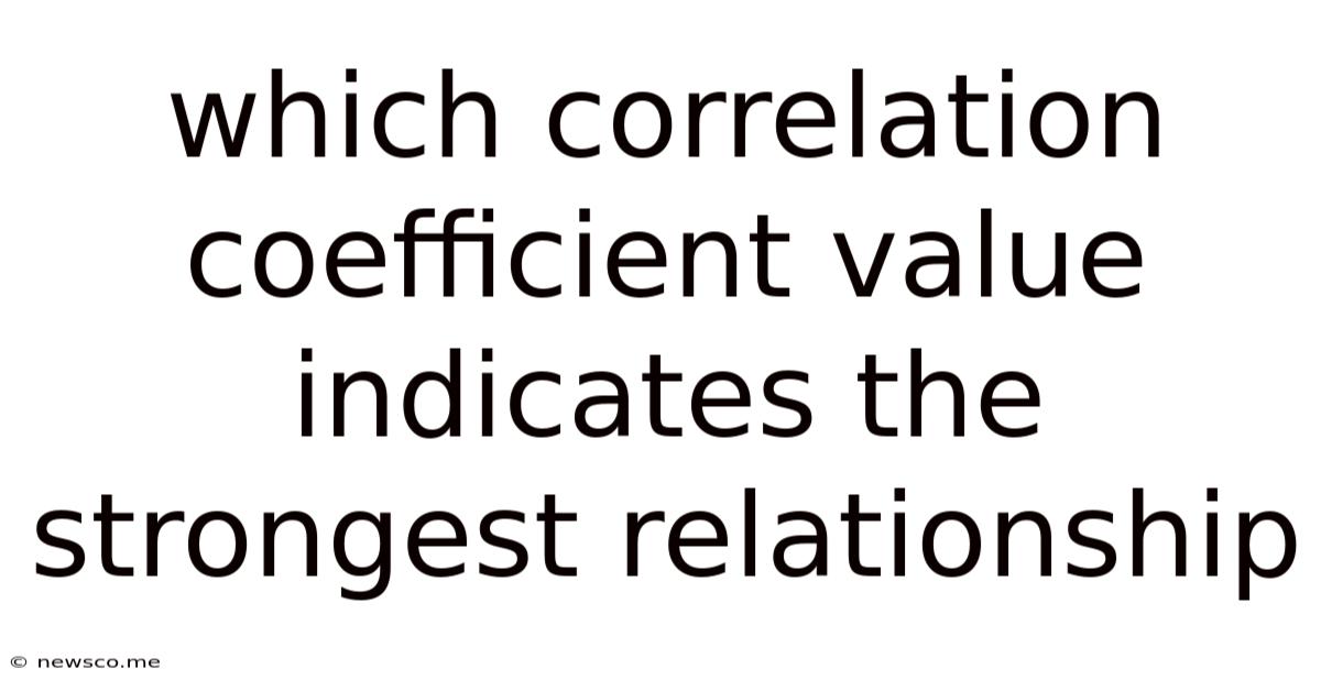 Which Correlation Coefficient Value Indicates The Strongest Relationship