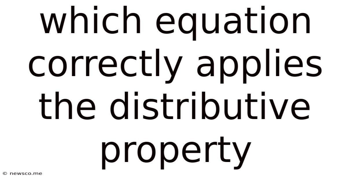 Which Equation Correctly Applies The Distributive Property