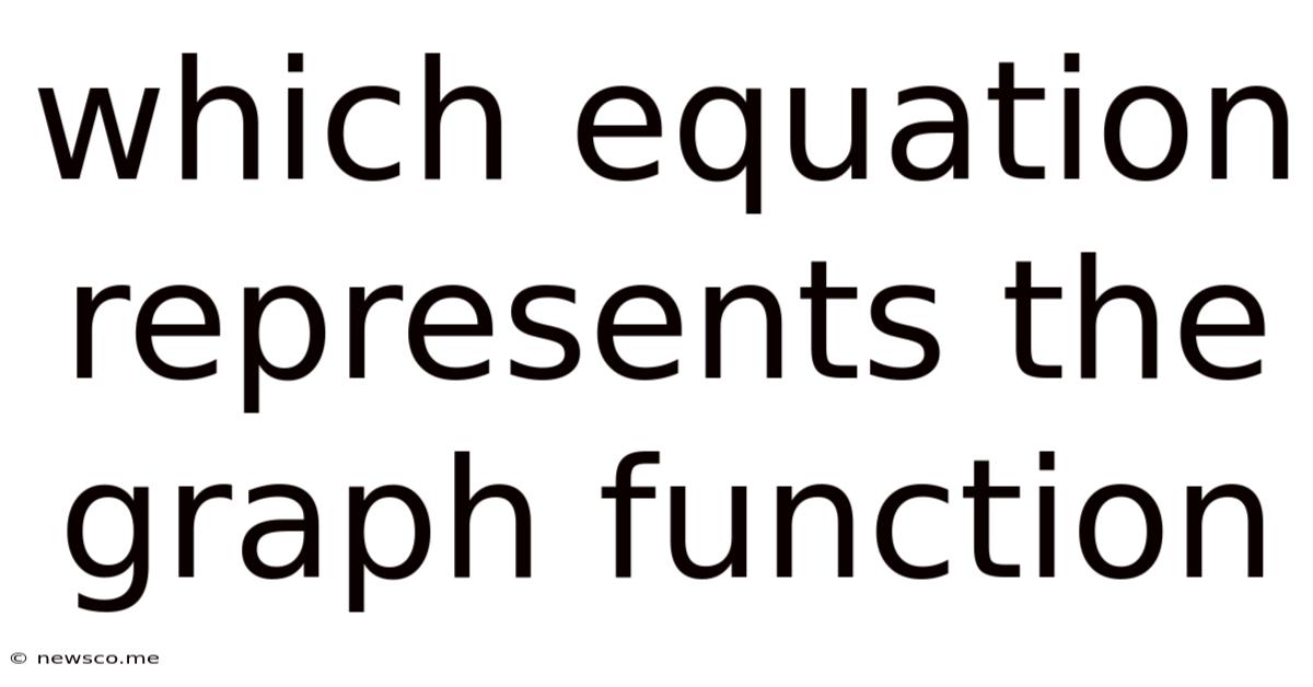 Which Equation Represents The Graph Function