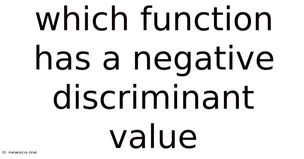 Which Function Has A Negative Discriminant Value
