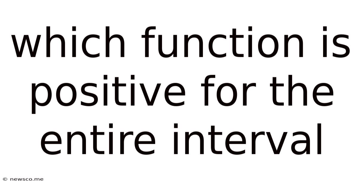 Which Function Is Positive For The Entire Interval