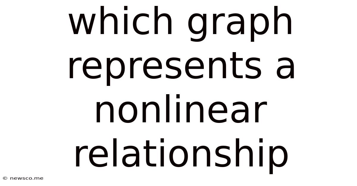 Which Graph Represents A Nonlinear Relationship
