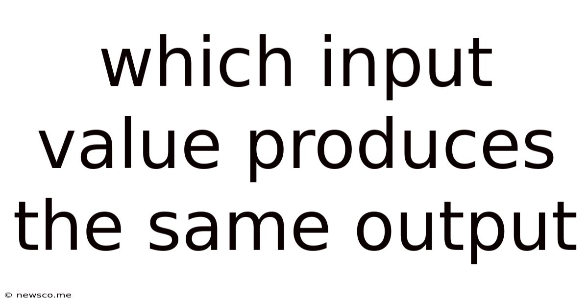 Which Input Value Produces The Same Output