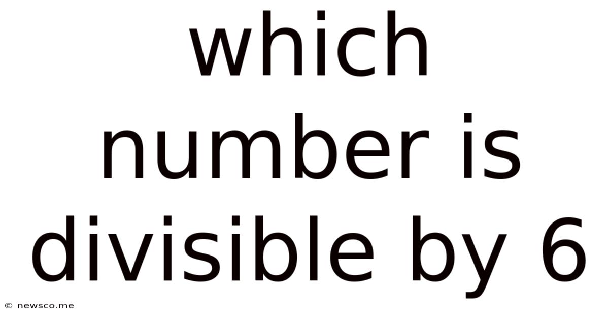 Which Number Is Divisible By 6