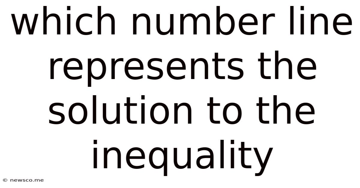Which Number Line Represents The Solution To The Inequality