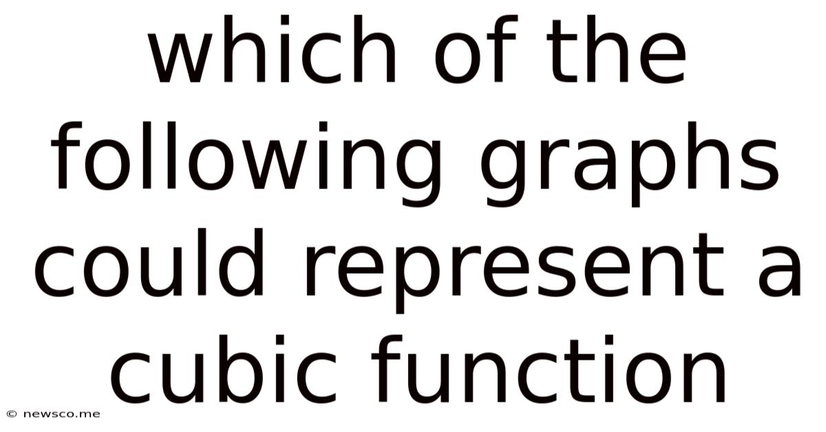 Which Of The Following Graphs Could Represent A Cubic Function