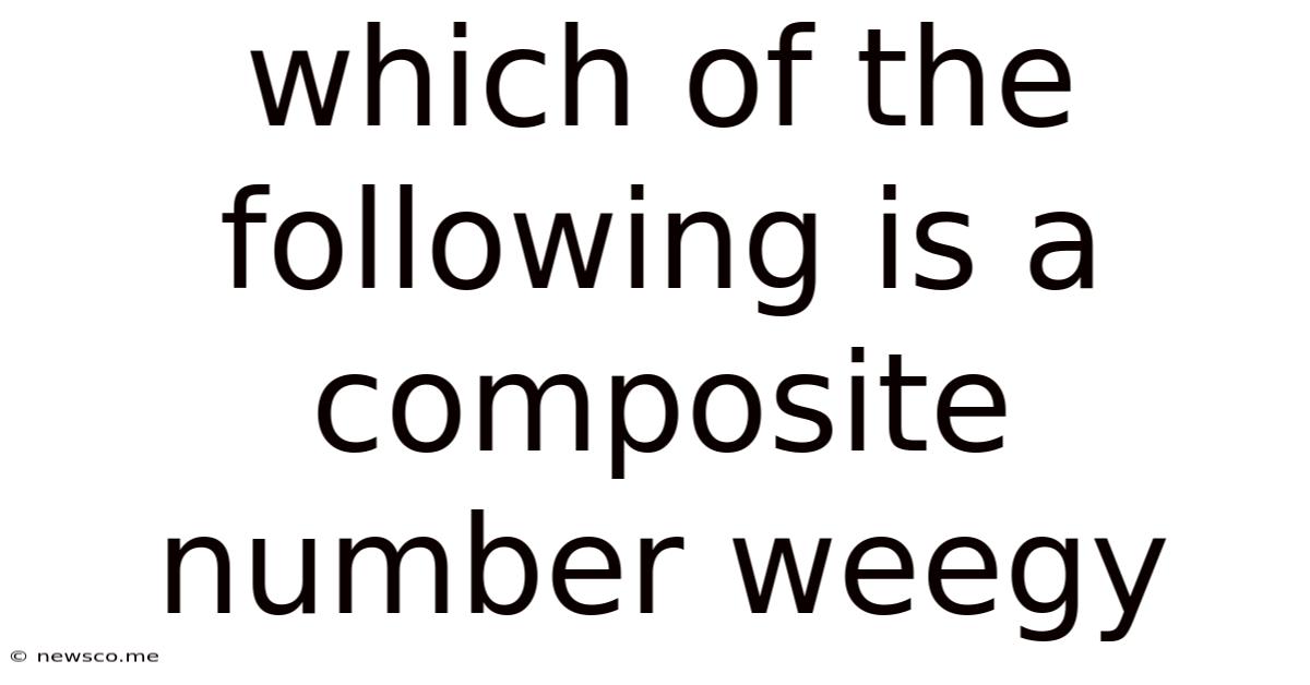 Which Of The Following Is A Composite Number Weegy