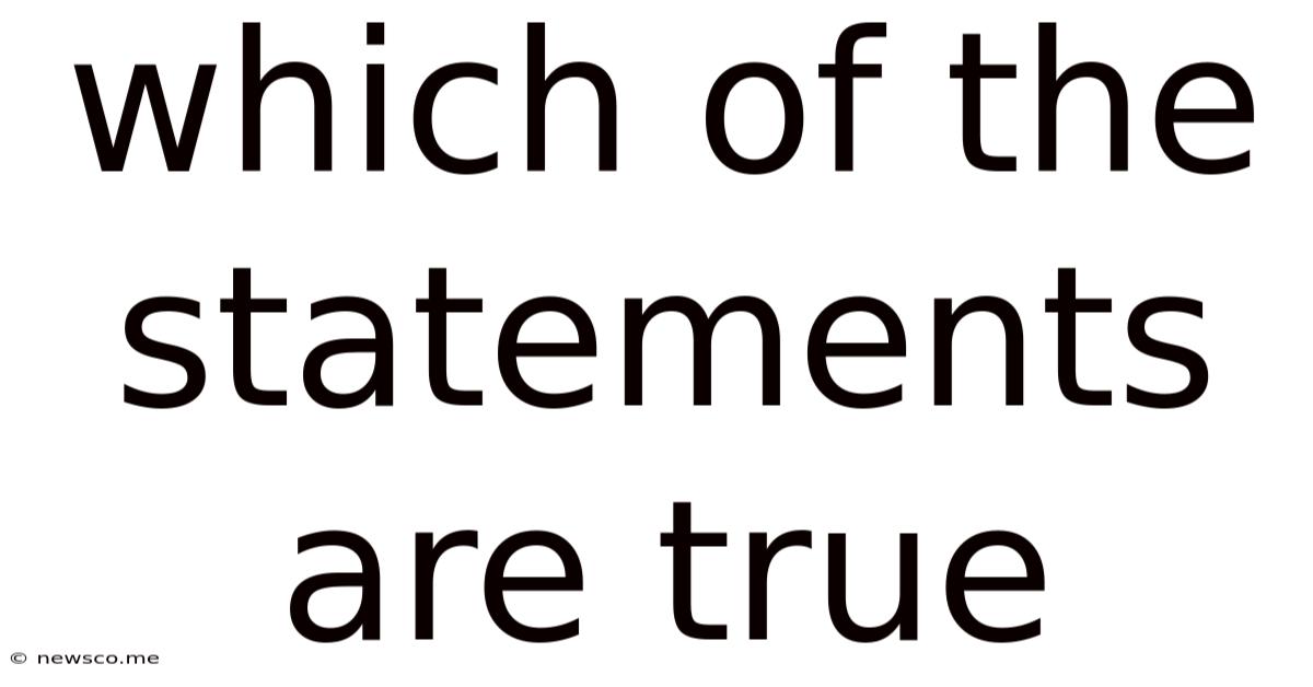 Which Of The Statements Are True