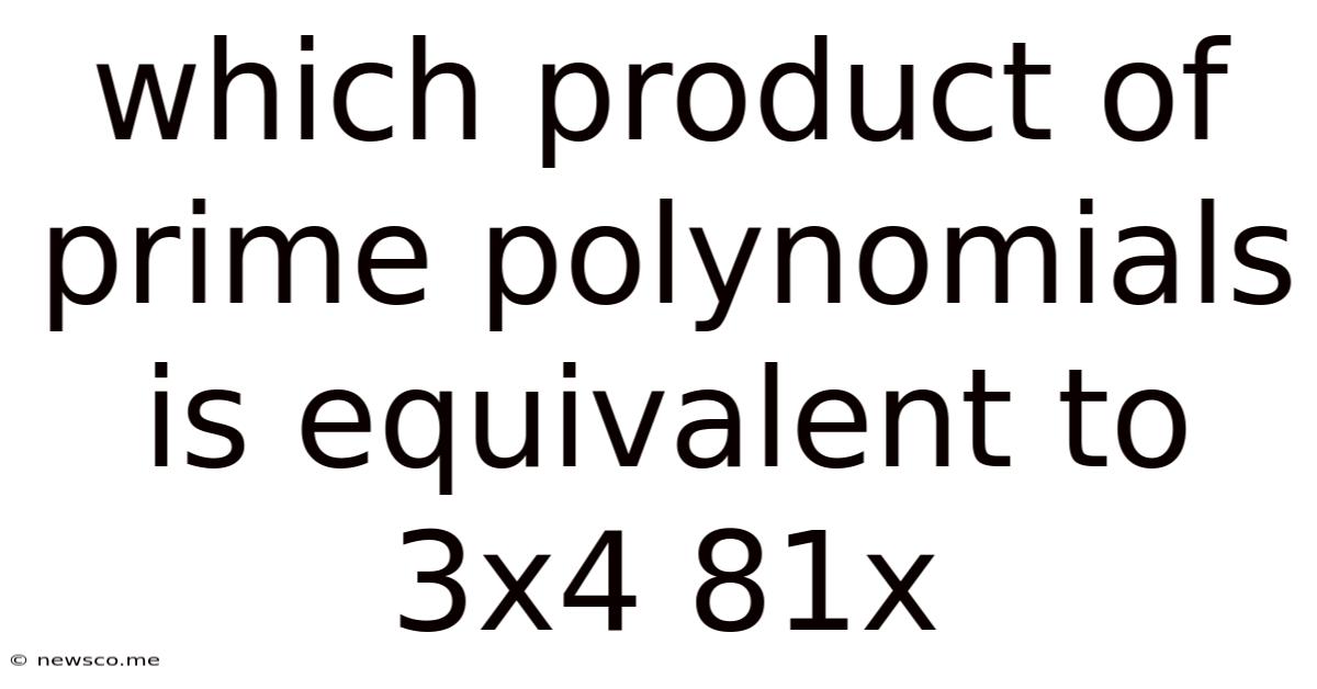 Which Product Of Prime Polynomials Is Equivalent To 3x4 81x