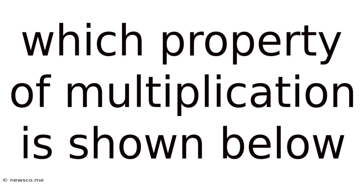 Which Property Of Multiplication Is Shown Below