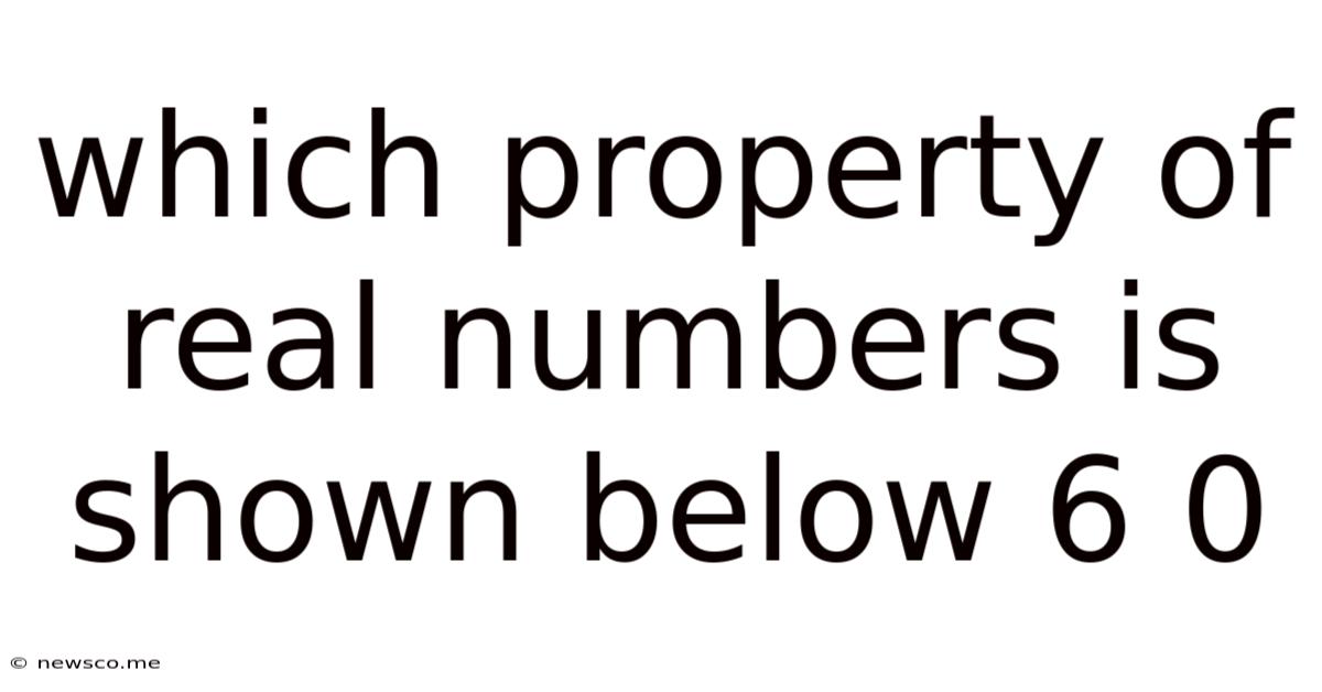 Which Property Of Real Numbers Is Shown Below 6 0
