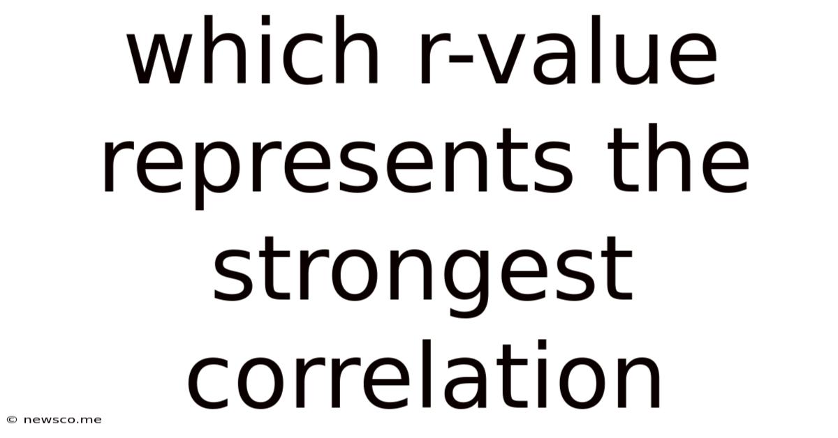 Which R-value Represents The Strongest Correlation