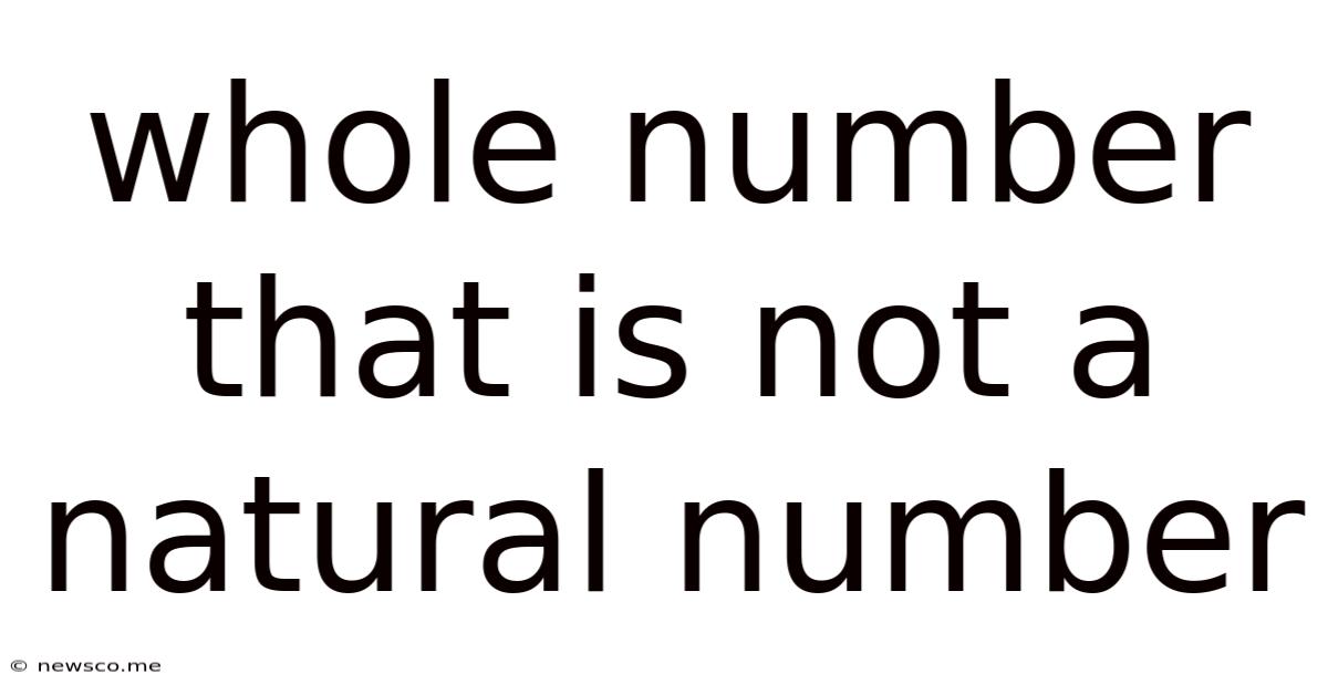 Whole Number That Is Not A Natural Number