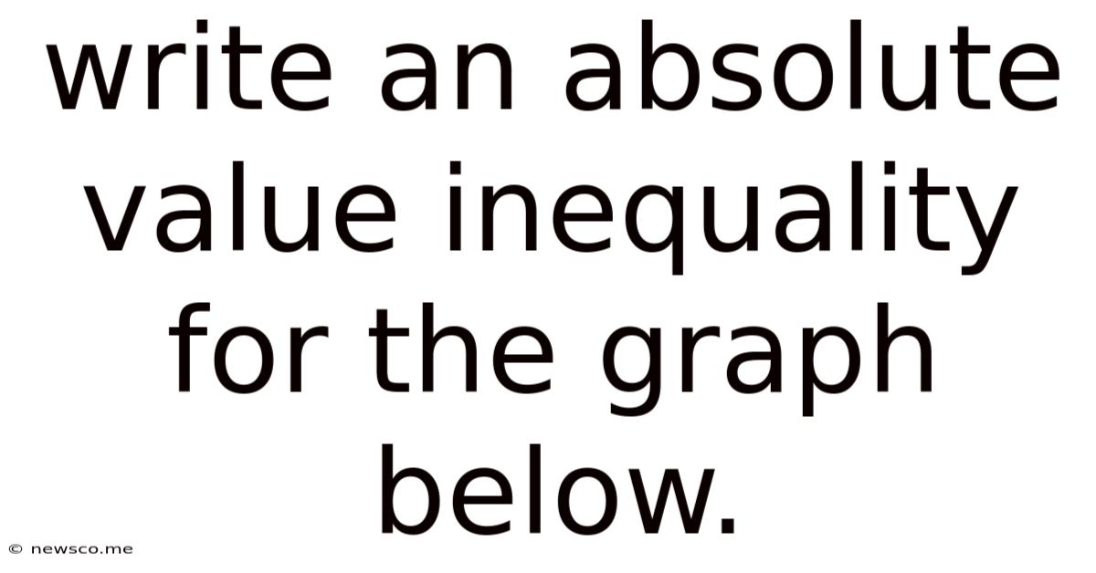 Write An Absolute Value Inequality For The Graph Below.